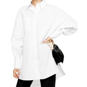 Topshop Oversized White Poplin Shirt